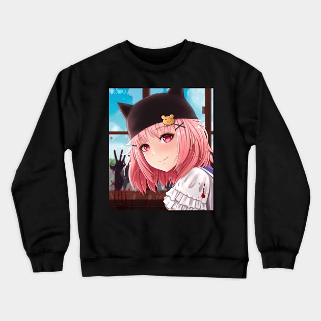 Zombie Girl Crewneck Sweatshirt by SUONIKO